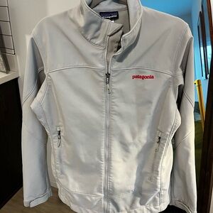 Patagonia off white ski jacket.